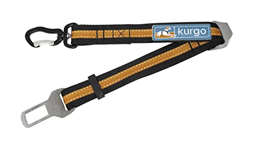 Kurgo Gurtschloss-Hundegurt fürs Auto, Kompatibel mit Tru-Fit Hundegeschirr, Von 38 cm auf 56 cm verlängerbar, Orange