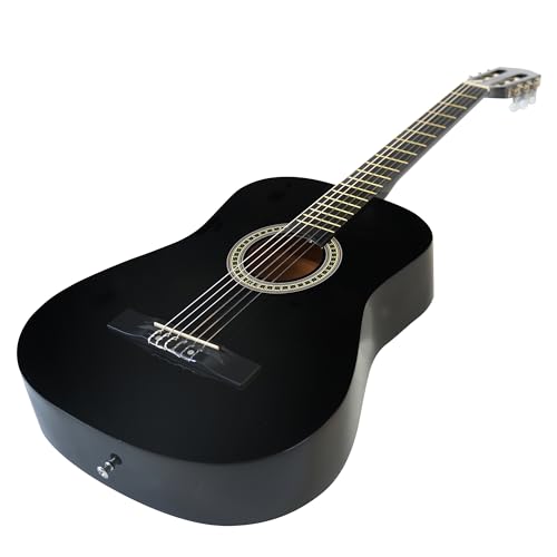 AKUSTICA VN-1 Violão Acústico, Cordas de Nylon, com Tensor (Preto)