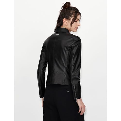 A|X Armani Exchange Para Mujer. 8NYB13YNVLZ1200 Cazadora Revestida De Ecopiel Con Cremallera Lateral Negro (Xs), Casual, PoliéSter, Manga La - 2