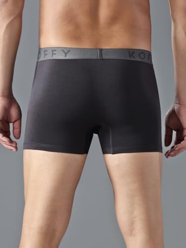 Image of KOFFY Men's Stretchable Cotton Lycra Long Trunk with C-Type Front Open | Wrinkle-Free | Ultra-Soft Elastic