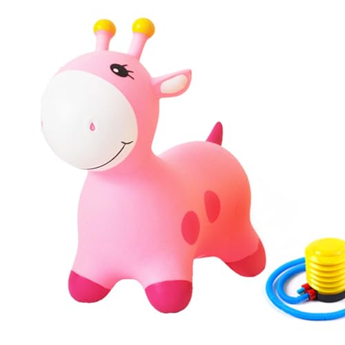 JMOREGO Animals Bouncy Horse Hopper Toys for Kids, Giraffe Jumping Inflatable Ride on Bouncer Hopping Gifts for Toddlers Boys Girls 4 5 6+ Years Old