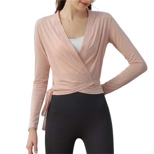 T-shirt slim à manches longues et lacets pour le yoga et le sport