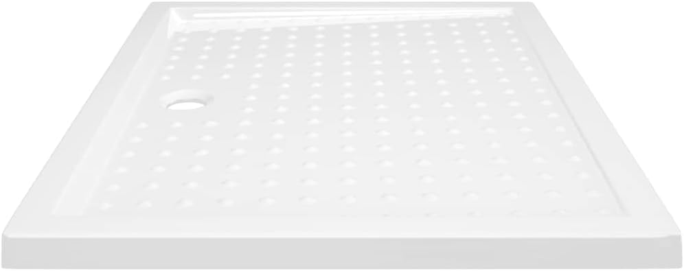 vidaXL White ABS Shower Base Tray - Modern Design with Low-Threshold and Slip- Dots for Enhanced Safety - Easy-to-Clean - 31.5"x39.4"x1.6"