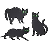Homarden Garden Scare Cats - Humane Pest Control Outdoor Statues with Reflective Eyes (Set of 3)
