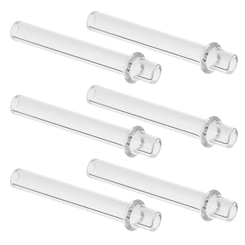Angoily Lot de 6 Tubes de Verre pour Lampe à Huile, Porte-mèches Cylindriques 4 Mm X 25 Mm, Accessoires pour Lampes à Pétrole, Remplacement pour Bougies Chauffe-Plat et Lanternes Vintage,