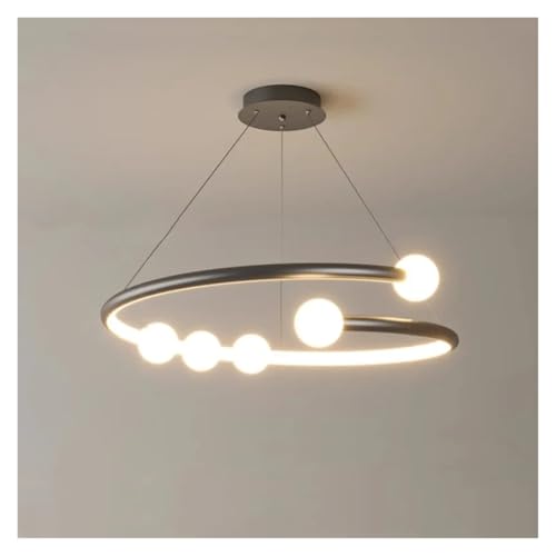 Lampe à suspension LED Nordic Circle en métal noir pour éclairage de salle à manger moderne