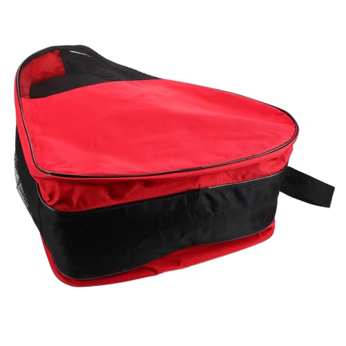 CORHAD Ice Skating Bag Shoulder Backpack Straps Roller Skates Accessories for Girls Boys Spacious Storage for Skating Gear Red Mesh Design