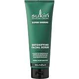 Sukin Super Greens Face Scrub 200g - with Kale, Spirulina & Pineapple; cruelty free & vegan friendly -polishes leaving the skin smooth and free of impurities.