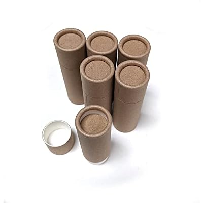 Empty Cardboard Deodorant Containers - 0.5 oz (15g) Push-up style, top-fill, reusable and biodegradable (6-Pack)