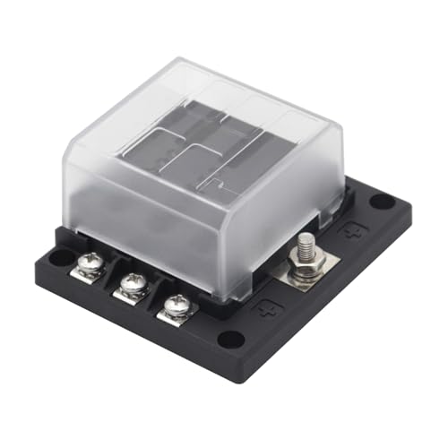 ERYUE Soporte de Caja de Fusibles Automotriz 6 Vías con Indicador LED para Coche Camión Barco Marino RV Van 12V 24V, Diseño Transparente a Prueba Polvo