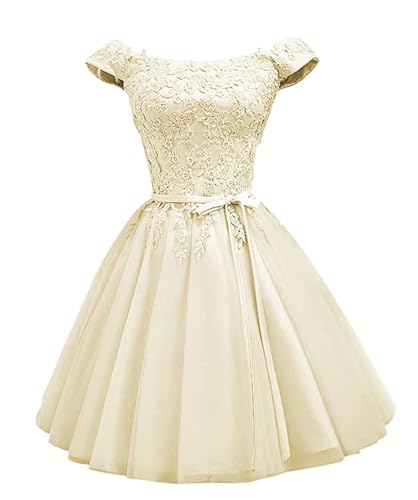 Image of Asulla Short Prom Dresses Homecoming Cocktail Dresses Lace Appliques Bridesmaid Dresses for Wedding