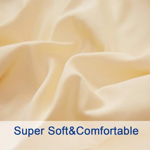 Image of SONORO KATE Bed Sheet Set Super Soft Microfiber 1800 Series Luxury Egyptian Sheets 18-Inch Deep Pocket Wrinkle and Hypoallergenic-3 Piece(Twin XL Ivory)