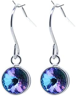 pewterhooter® Women's Silver Collection - petite Drop Earrings  925 Sterling Silver with sparkling Starlight Crystal  Gift Box