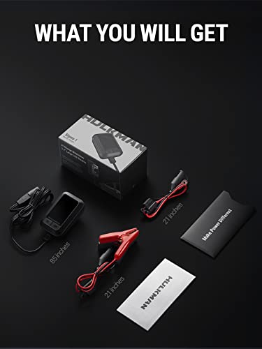 Image of HULKMAN Sigma Guard Series - 1A 6V /12V Smart Battery Charger & Maintainer, Automatic Trickle Charger with Intelligent Charging and Desulfation for Cars, Motorcycles & ATVs