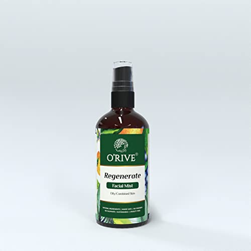 Orive Regenerate Toner (Immortelle & Frankincense,) | Helichrysum | Anti Aging | Face Toner |Face Mist | Reduces Sun Damage | Brightening & Glow| Open Pore Reduction | Reduces Premature Signs Of Aging | Makes Skin Smooth & Soft | Smells Woody And Spicy |Suitable For Dry Skin | For All Skin Types | Alcohol Free Toner | Organic Ingredients | Ayush Approved |Vegan| (50 ML)