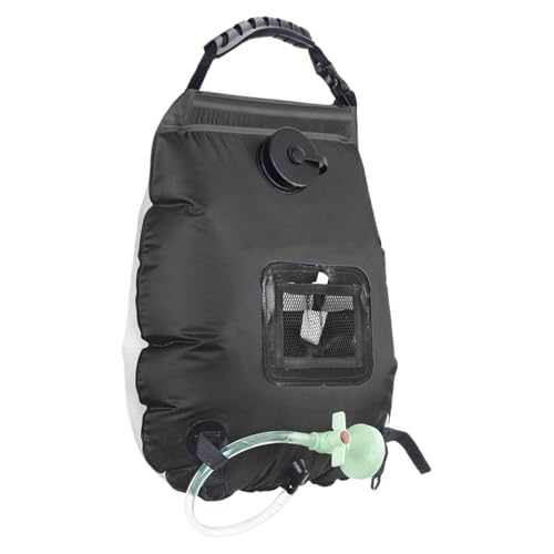Douche portable pour camping – Pochette de bain solaire de 20 L avec pommeau de douche et tuyau, sac de douche de voyage en plein air | Solution de bain...