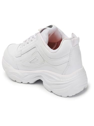 Image of Men's White Sports Running Shoes | Lightweight Breathable Sneakers | Anti-Skid Casual Walking Gym Shoes