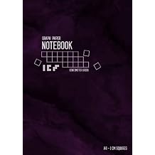 Graph Paper Notebook A4 1 cm Squares Marble Purple Black, Large, Smart Design, Centimeter Grids, Numbered Pages, Composition Book Quad Ruled for Math/Handwriting Workbook for Kids