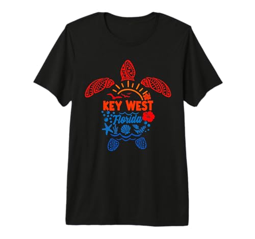 Key West Sea Turtle Tropical Florida Summer Beach Vacation Premium Tri-Blend T-Shirt