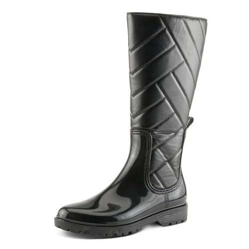 Spring Step Women's MAIZA Rain Boots with Waterproof Design, Quilted Detailing, and Slip-Resistant Sole