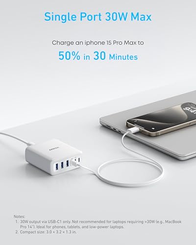 Image of Anker Desktop Charger, Fast Charging USB C Charger with 112W Max 6-Port