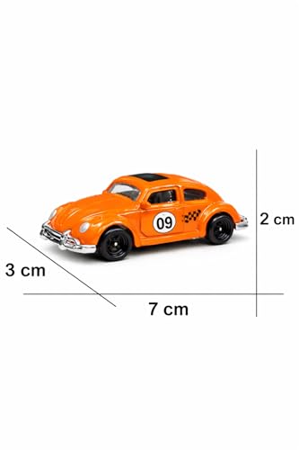Image of 1:64 Scale Classic Beetle Diecast Cars | Metal Toy Car with Free Rolling Wheels | Mini Collectible Alloy Diecast Model Mini Racing Car Toy for Kids Age (Beetle Car 1:64 Scale - Multicolour)
