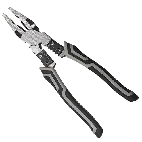Image of 5 in 1 Multipurpose Lineman Plier /Cutting Plier with Gripping, Wrench, Wire Cutter, Crimping Tool & Wire Stripper Fuction (Chrome Vanadium Forged Steel, Silver)