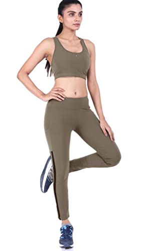 Image of Women's JUST-Dry Ankle Length Gym Workout Yoga Fitness Active Sports Pants