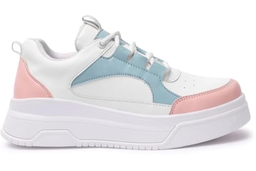 Image of adiso Women's Casual Sneakers | Lace-Up Stylish Comfort Shoes | Trendy Everyday Footwear