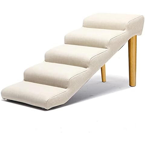 Dog Steps for Cars and Suv Foldable, Extra Large Non-slip Dog Stairs for Filing Cabinet/ Bed/ Couch, Narrow Pet Ramp for Small Medium Large Dogs Cats, Load 200lbs ( Color : Beige , Size : 90x40x50cm ) Cover