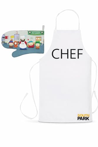 Surreal Entertainment South Park Chef Apron & Oven Mitt Combo | Southpark Chef Costume | Kitchen...