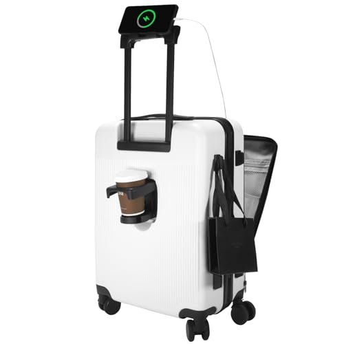 HUIDA TECH Valigia da 20 pollici con Tasca Frontale per laptop, Trolley Leggera con serratura TSA,...