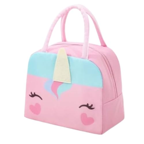 Lancheira Térmica Infantil 3D, Estampa de Animais, 2,5L, Impermeável, Alça Ajustável, Isolamento Térmico (Unicórnio Rosa)
