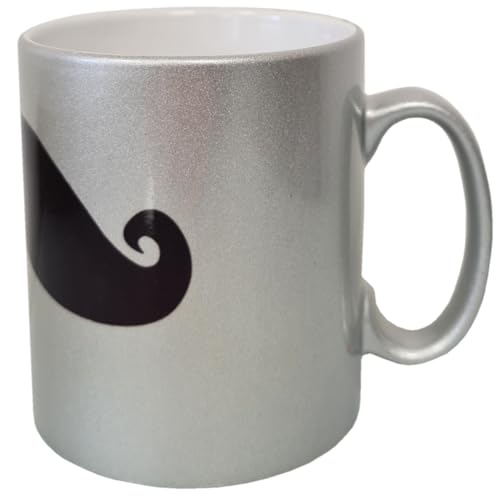 Tasse en céramique argenté Moustache by Cbkreation