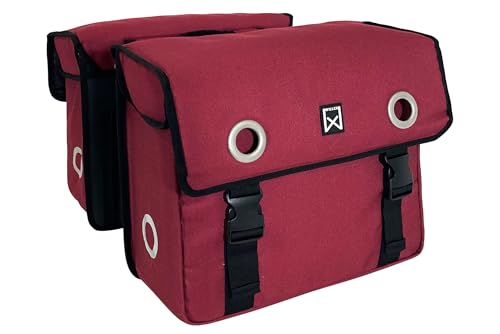 Sacoche double Willex en toile violet rouge pour vélo