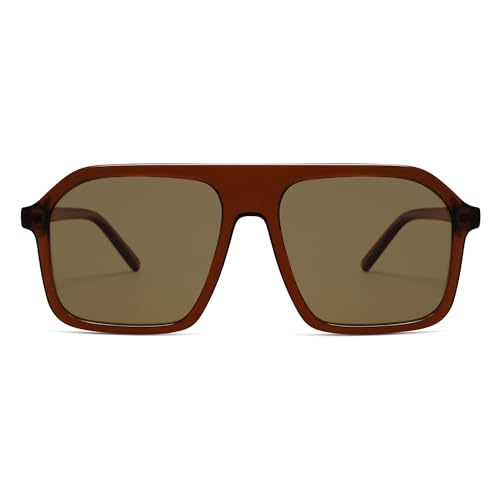 Polarized Aviator Sunglasses for Women Men,Retro 90s Square Shades UV400 AR823732