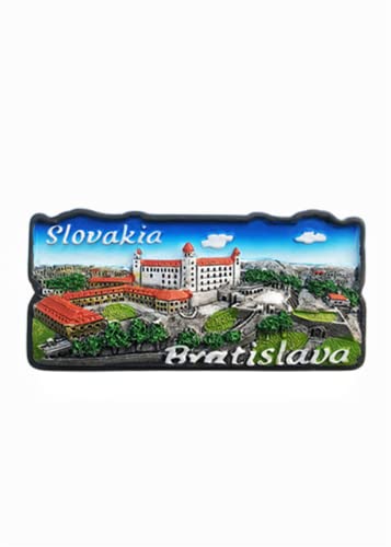 3D Bratislava Eslovaquia Imán de nevera de recuerdo turístico decoración de refrigerador pegatina magnética pintada a mano colección artesanal Cover