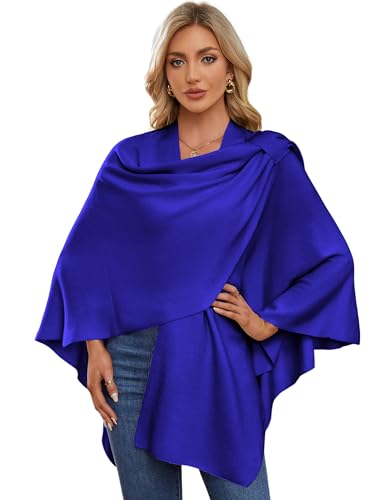 Image of PULI Womens Cross Front Poncho Shawl Wrap Elegant Wedding Formal Gift