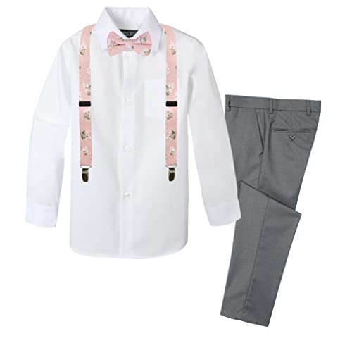 Image of Spring Notion Boys' 4-Piece Floral Suspenders Outfit