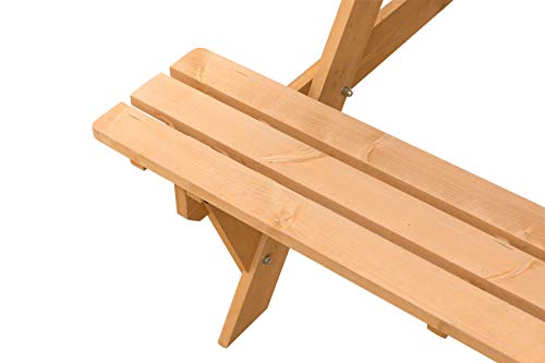 Gardenised, Stained Outdoor Wooden Patio Deck 6-Person Picnic Table, For Backyard, Garden #TOP6