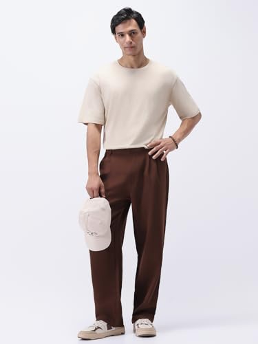 Image of Urbano Fashion Men's Loose Baggy Fit Solid Korean Pants Stretchable