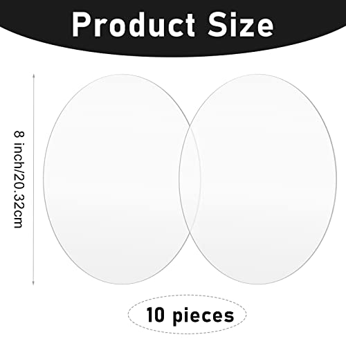 Image of Yalikop 10 Pcs 8 Inch Acrylic Circles Round Clear Disc Blanks