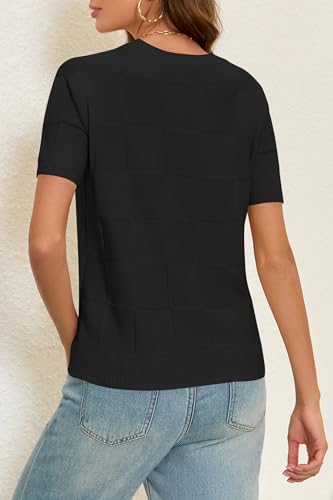 Image of Cakulo Women's Short Sleeve Summer Sweater Knit Tops