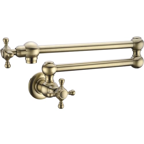 Trustmi Pot Filler Kitchen Sink Faucet, Brass Wall Mount Pot Filler Faucet With Double Joint Swing Arm cover