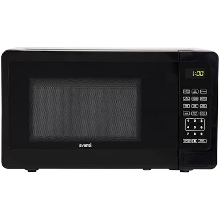Avanti Microwave Oven 700-Watts Compact with 6 Pre Cooking Settings, Speed Defrost, Electronic Control Panel and Glass Turntable, 0.7-Cu.Ft., Black