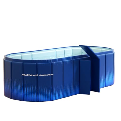 150cm Tragbare Badewanne mit Ablage Faltbar für 2 Personen Ohne Aufpumpen Einweichwanne 2-in-1 Eisbad & Heißes SPA für Dusche Garten & Camping (Blau)