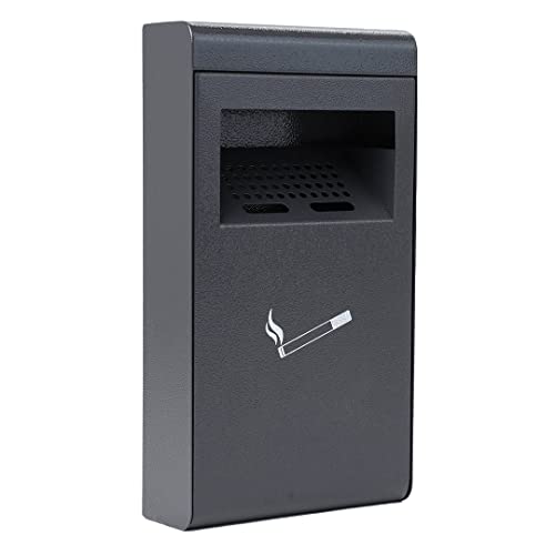 Danieli Store - Cenicero Exterior para Pared con Recipiente Interno 20x36x7 cm - Cenicero Pared en Acabado Gris Antracita - Llave y Kit de Montaje en Pared Incluidos