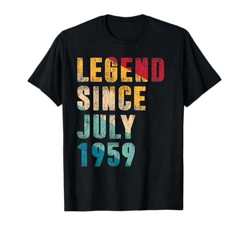 Leyenda Desde Julio 1959 Divertido 66 Años Retro 66 Cumpleaños Camiseta
