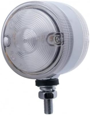 United Pacific 39427 Marker Light, Double Face, LED, Assembly, Dual Function, 15 LED, Clear Lens/Amber and Red LED, Chrome-Plated Steel, 3" Lens, Round Design