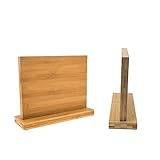 Knife Block Magnetic Universal Knives Holder Double Side Cutlery Display Natural Bamboo Knife Block...